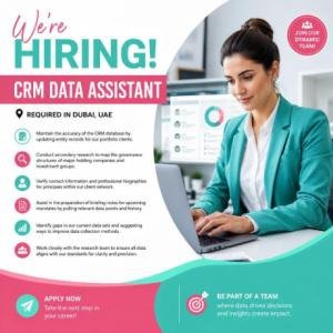 CRM Data Assistant Required in Dubai