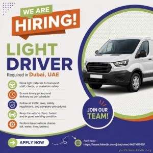 Light Driver Required in Dubai