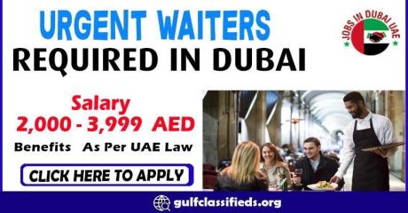 URGENT WAITERS REQUIRED IN DUBAI
