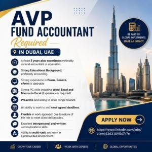 AVP Fund Accountant Required in Dubai