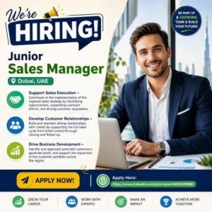 Junior Sales Manager Required in Dubai