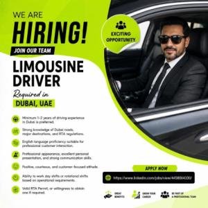 Limousine Driver Required in Dubai