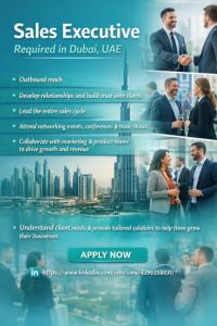 Sales Executive Required in Dubai