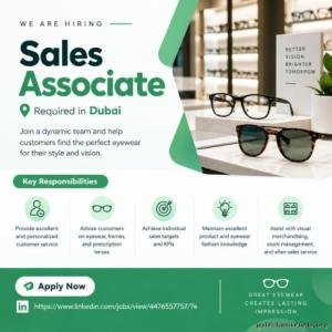 Sales Associate Required in Dubai