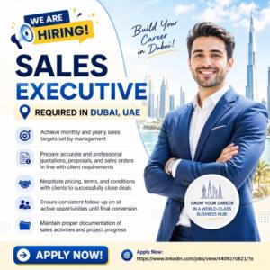 Sales Executive Required in Dubai