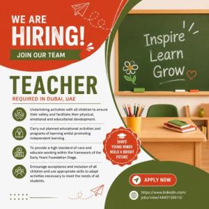 Teacher Required in Dubai