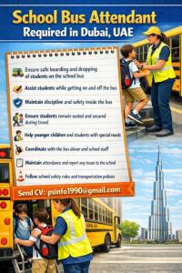 School Bus Attendant Required in Dubai