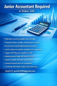 Junior Accountant Required in Dubai