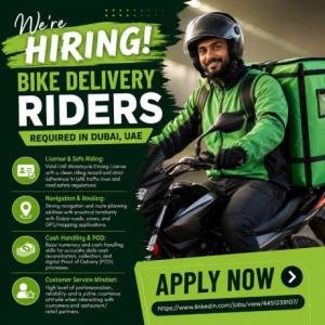Bike Delivery Riders Required in Dubai