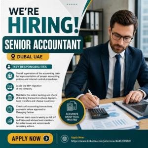 Senior Accountant Required in Dubai