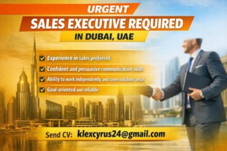 Urgent Sales Executive Required in Dubai