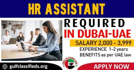HR ASSISTANT REQUIRED IN DUBAI
