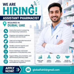Assistant Pharmacist Required in Dubai