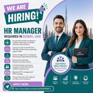 HR Manager Required in Dubai