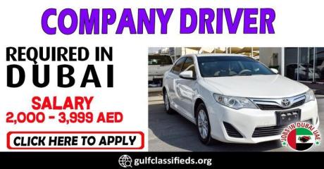 COMPANY DRIVER REQUIRED IN DUBAI
