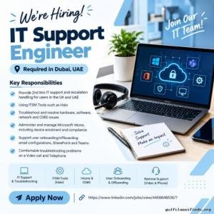 IT Support Engineer Required in Dubai