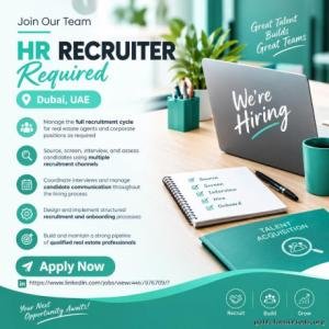 HR Recruiter Required in Dubai