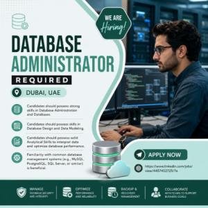 Database Administrator Required in Dubai