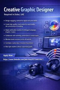 Creative Graphic Designer Required in Dubai