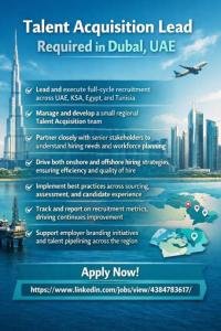 Talent Acquisition Lead Required in Dubai