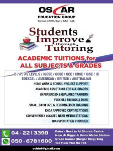 Tuition classes in Dubai call 042213399