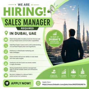 Sales Manager Required in Dubai