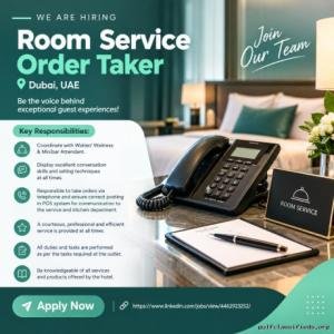 Room Service Order Taker Required in Dubai