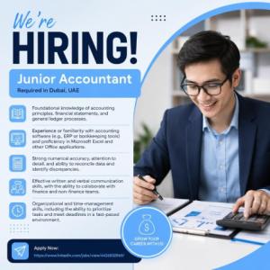 Junior Accountant Required in Dubai