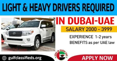 LIGHT & HEAVY DRIVERS REQUIRED IN DUBAI