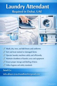 Laundry Attendant Required in Dubai