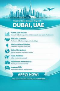 Regional Sales Manager Required in Dubai