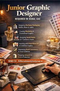 Junior Graphic Designer Required in Dubai