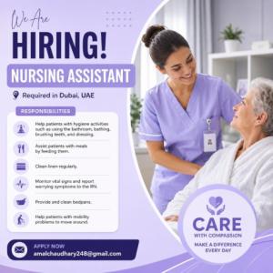 Nursing Assistant Requried in Dubai