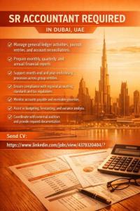 Sr Accountant Required in Dubai