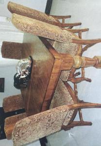 Woodden table and chair