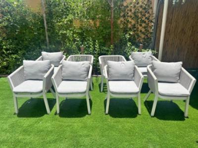 8 Premium Outdoor Rope Dining Chairs