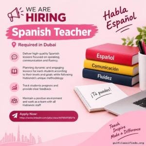 Spanish Teacher Required in Dubai