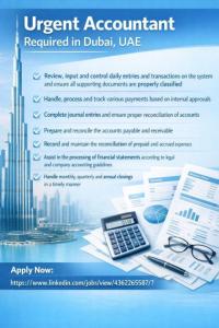 Urgent Accountant Required in Dubai