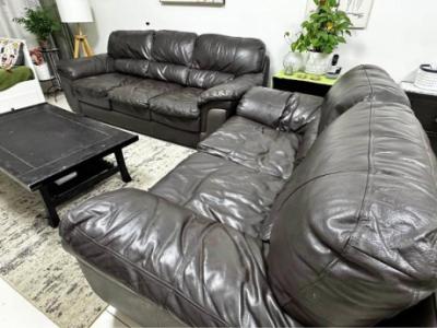 Home center leather sofa 3 and 2 seater