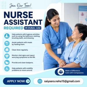Nurse Assistant Required in Dubai