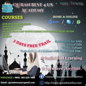 Online Quran Best 4 us Academy is online modern Islamic education