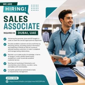 Sales Associate Required in Dubai