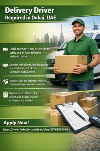 Delivery Driver Required in Dubai
