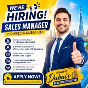 Sales Manager Required in Dubai