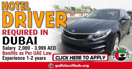 HOTEL DRIVER REQUIRED IN DUBAI