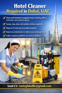 Hotel Cleaner Required in Dubai