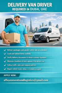 Delivery Van Driver Required in Dubai