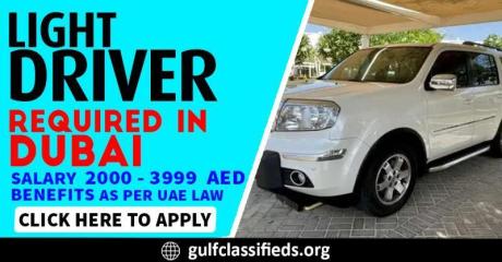 LIGHT DRIVER REQUIRED IN DUBAI