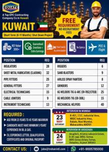 Kuwait Shutdown Project Hiring – FREE Recruitment