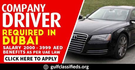 COMPANY DRIVER REQUIRED IN DUBAI
